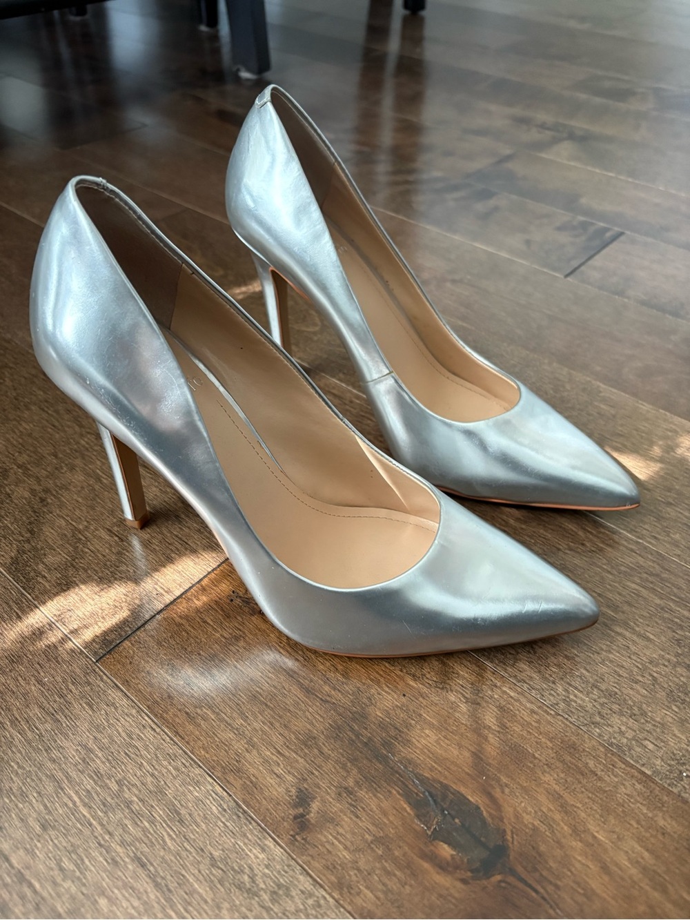 Vince Camuto Silver Pointed-Toe Stiletto Heels